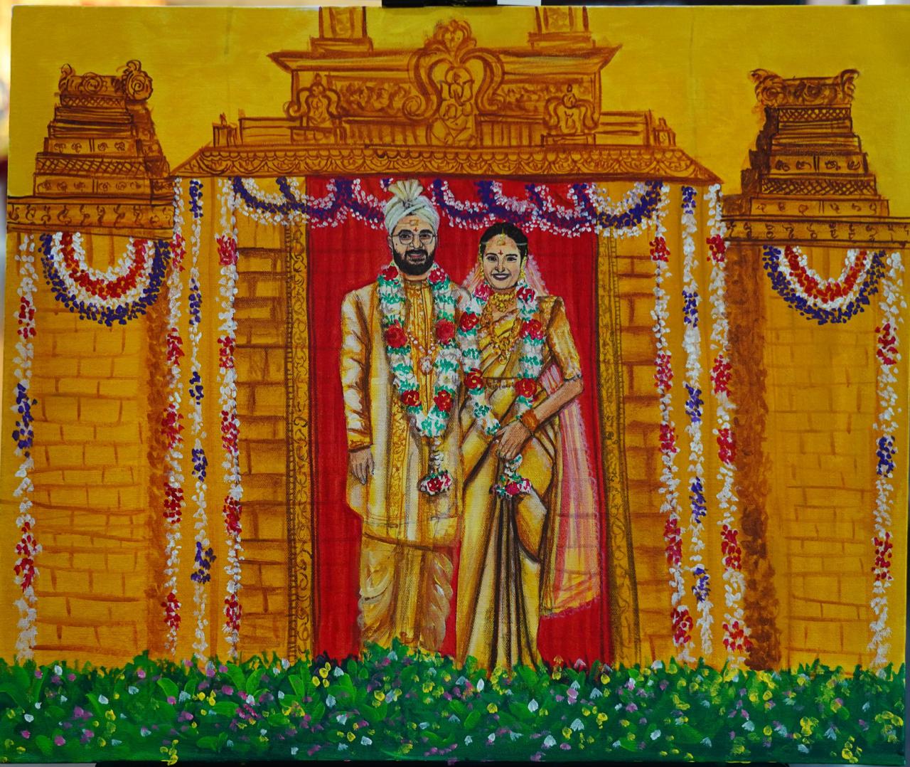 Live painting at wedding